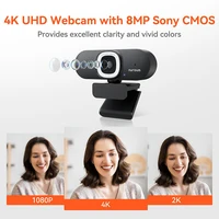 NUROUM V32AFL  4K HD Webcam with Microphone Auto-Focus Auto-Framing Web Camera with Adjustable Fill Light &Privacy Protection 2