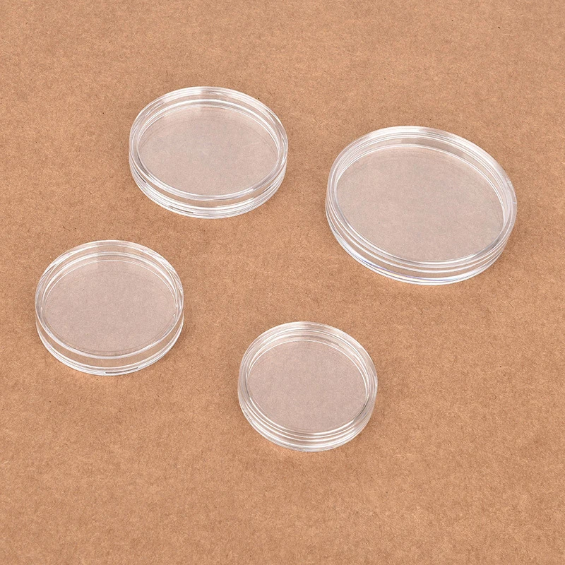 10/25 Stück 21-45mm Klare Runde Münzaufbewahrungsbox Kapsel-Sammelbehälter für Münzaufbewahrung Kapsel-Schutzbehälter – Detail 1