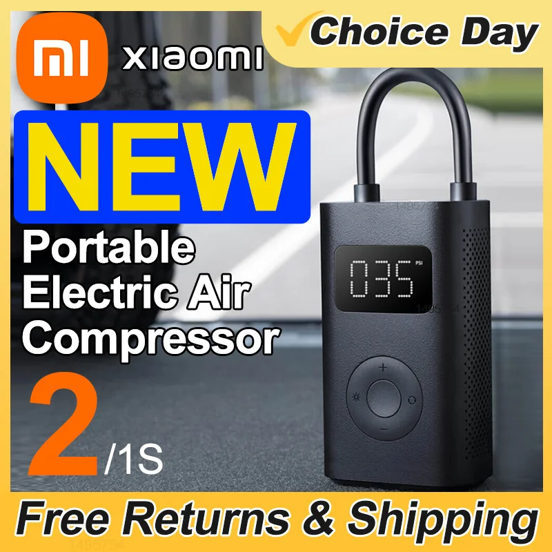 Xiaomi Mijia 2 Portable Electric Air Compressor 1S Inflator Smart Home