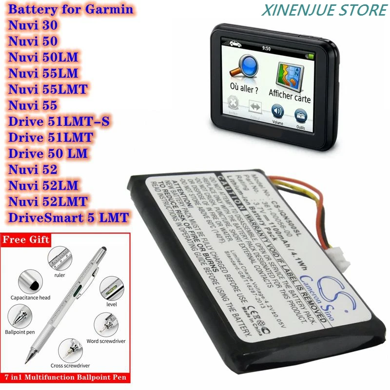 GPS Battery 361-00056-00, 361-00056-50 for 50 LM,51LMT,52LM,52LMT,5 LMT,Nuvi - AliExpress