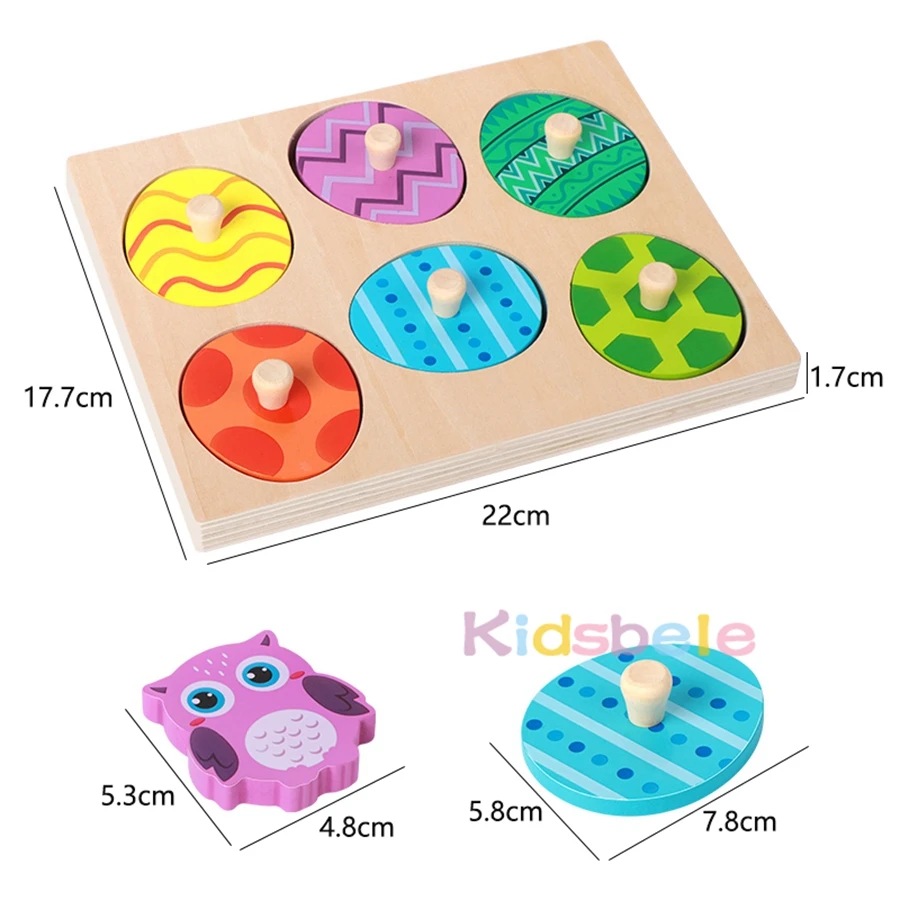 Animals Matching EggsLayer Wooden Peg Puzzles Sorting Matching Montessori Early Educational Learning Shape Toys Toddlers