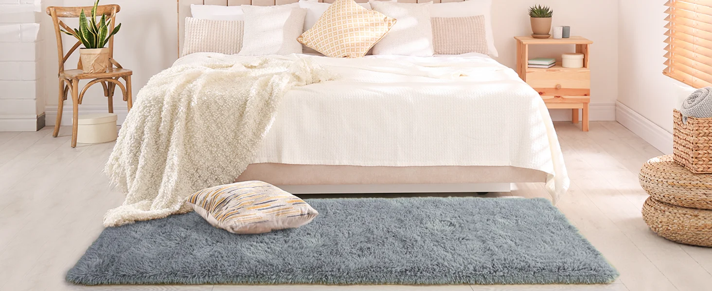 VIKAMA Moderner Batik-Läufer Teppich Flauschiger Teppich für Schlafzimmer Kinderzimmer Bereichsteppich Wohndekoration – Detail 2