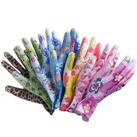 6 pairs Yard Cleaning Palm-Coated Floral Garden Gloves Women Non-Slip Working Gloves Non-Slip Household Labor Protection Gloves 2