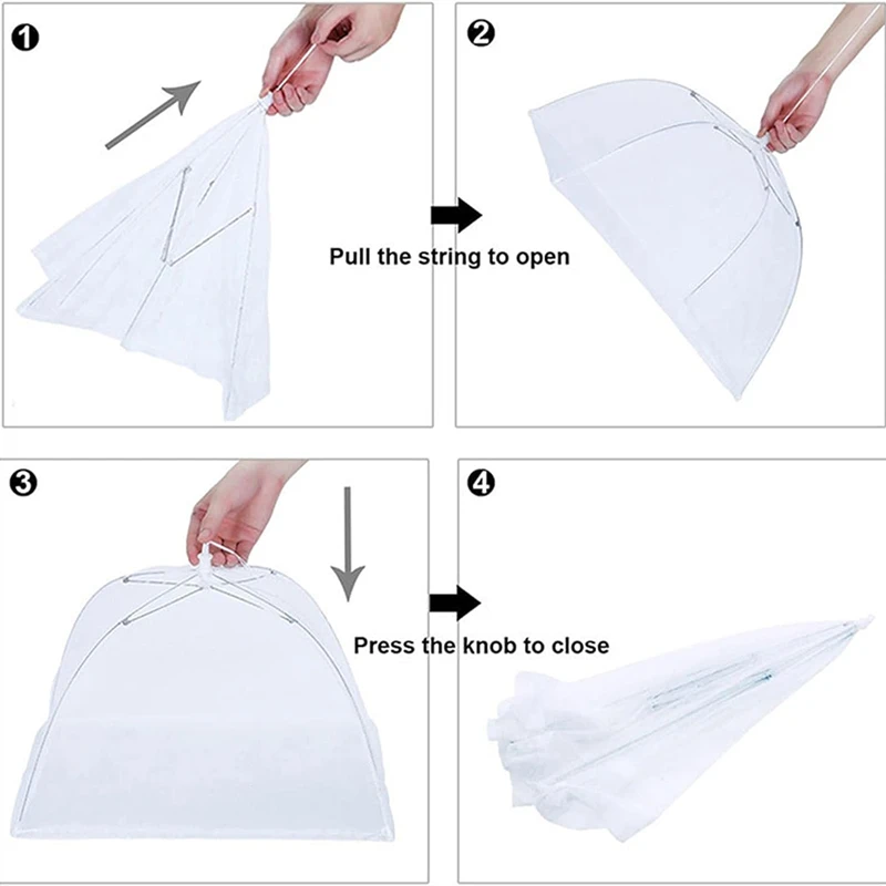Food Cover Kitchen Utensils Kitchen Supplies 4-1PC Food Covers Mesh Foldable Kitchen Anti Fly Mosquito Tent Dome Net Umbrella Picnic Protect Dish Cover Kitchen Accessories