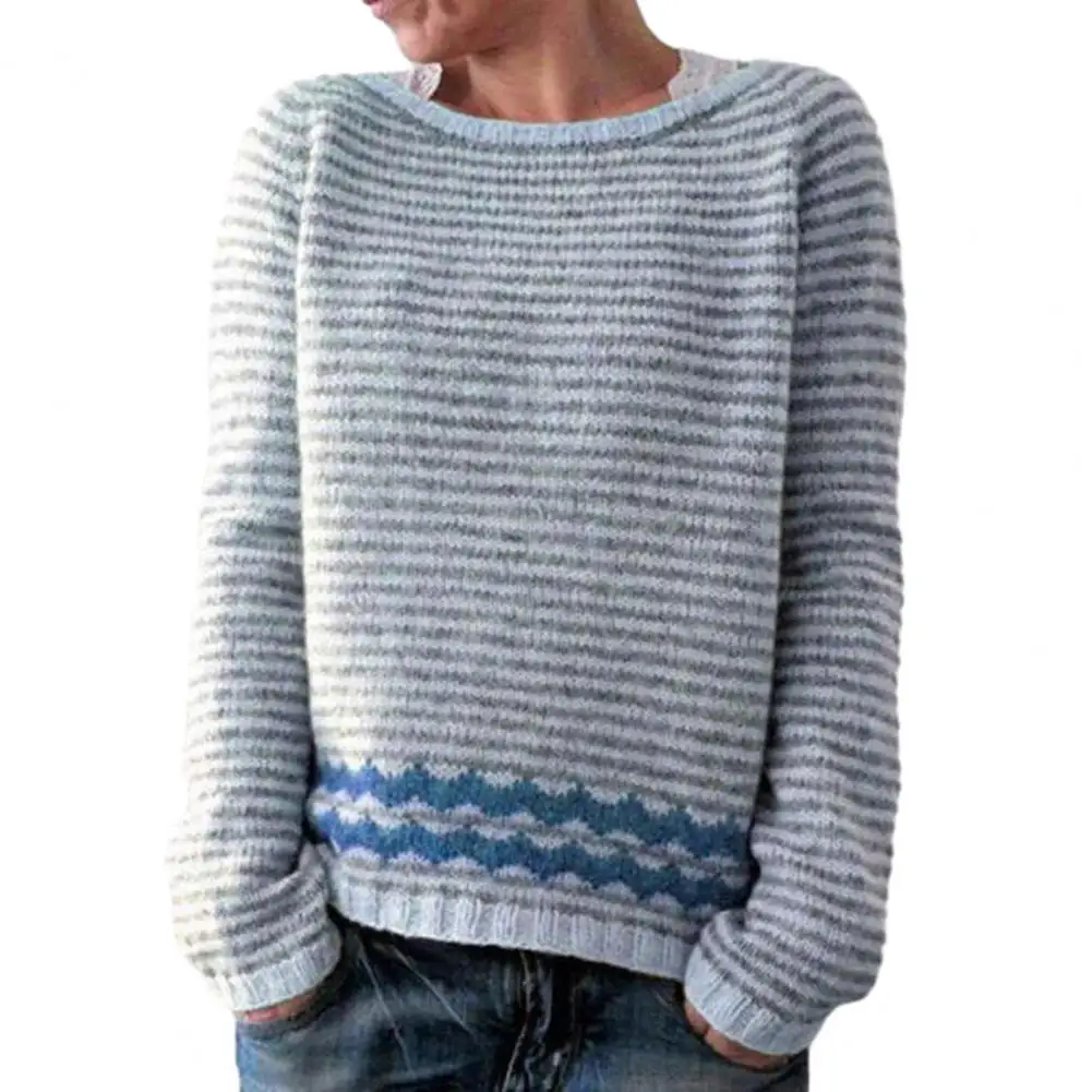 

Women Sweater Stylish Women Autumn Sweater Stylish Vintage Women's Color-block Sweater Cozy Knitwear for Autumn Winter