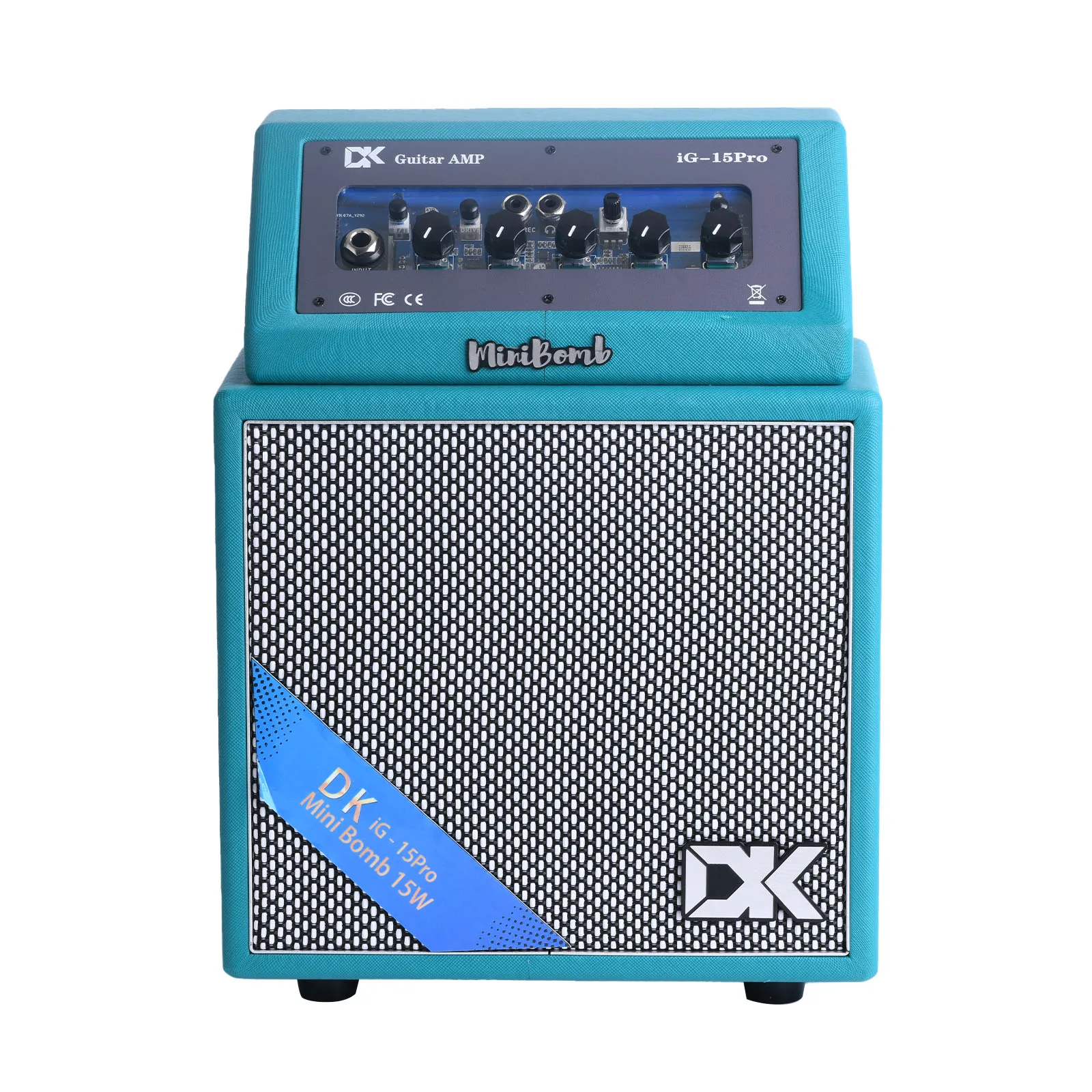 iG-15 PRO Electric Guitar Amp 15 Watts Rechargeable with Distortion Delay Bluetooth & Acoustic for Outdoor Playing and Live 4