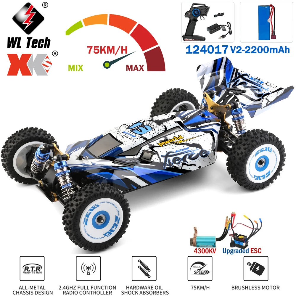 Amazon.com: WLtoys 124007 75KM/H 4WD RC Car Professional