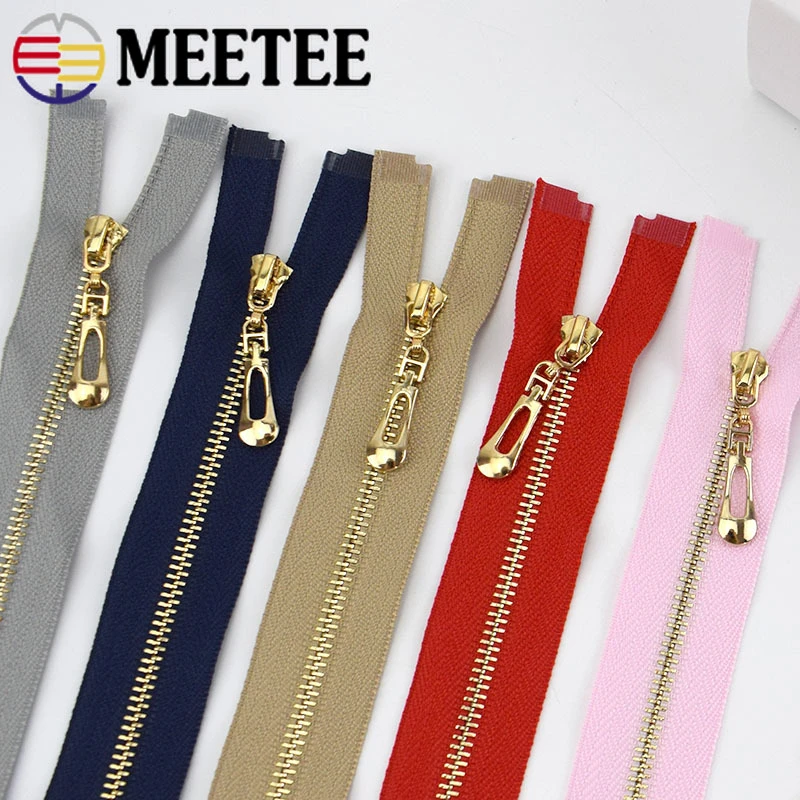 Meetee 5Pcs 3 15/18/20/25/30/40/50/60/70cm Metal Zipper Lock Zippers Decoration Zip For Sewing