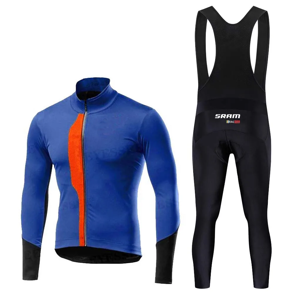 

2023 SRAM Racing Team Cycling Jersey Set Autumn Long Sleeve Ropa Ciclismo Men Bicycle Clothing Suit MTB Jersey Road Bike Maillot