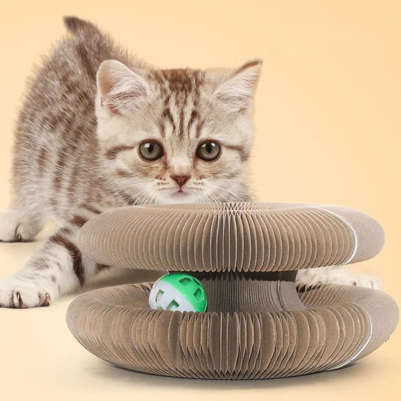 

Pet Supplies Cat Scratch Board Magic Corrugated Paper Wear-resistant Non-chipping Strong Magnetic Foldable Destuffing Toys
