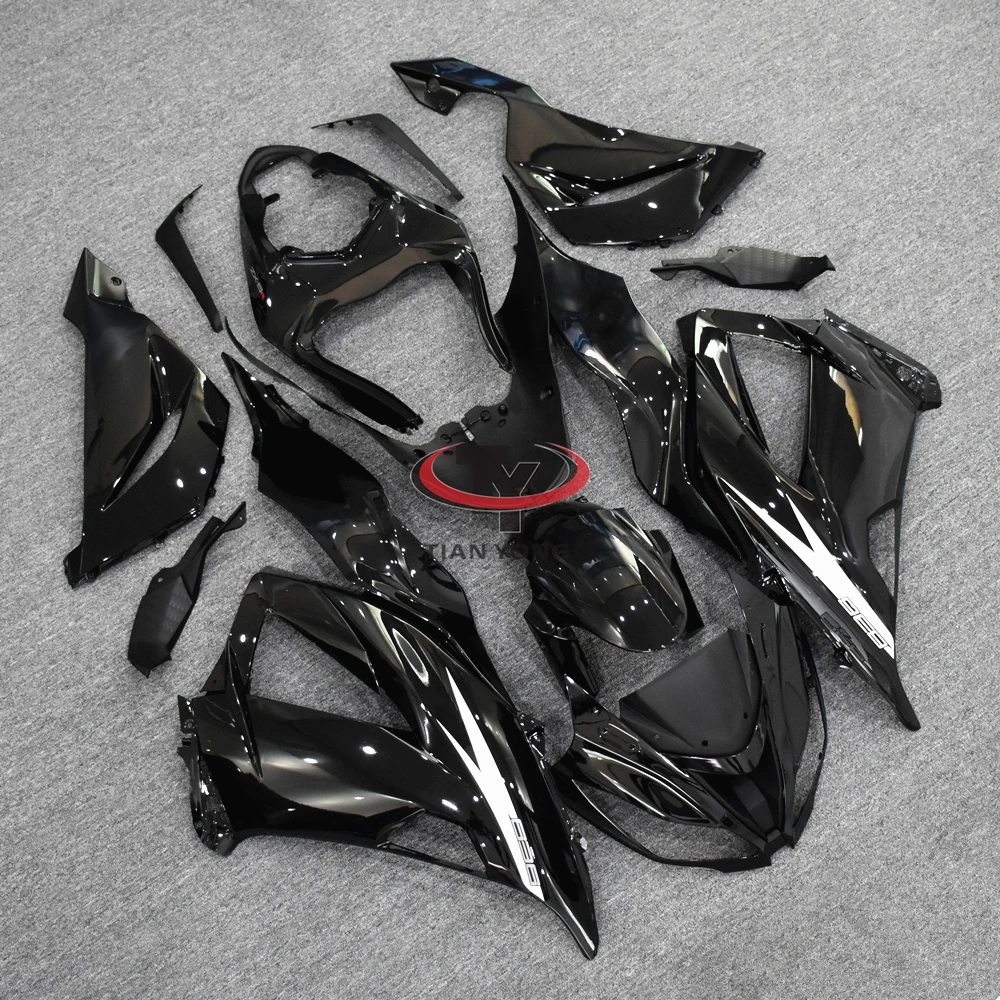 ZX6R 용 오토바이 풀 페어링 키트 2013 2014 2015 2016 2017 2018 ZX 6R 636 차체 카울링 브라이트 블랙 라떼 아트