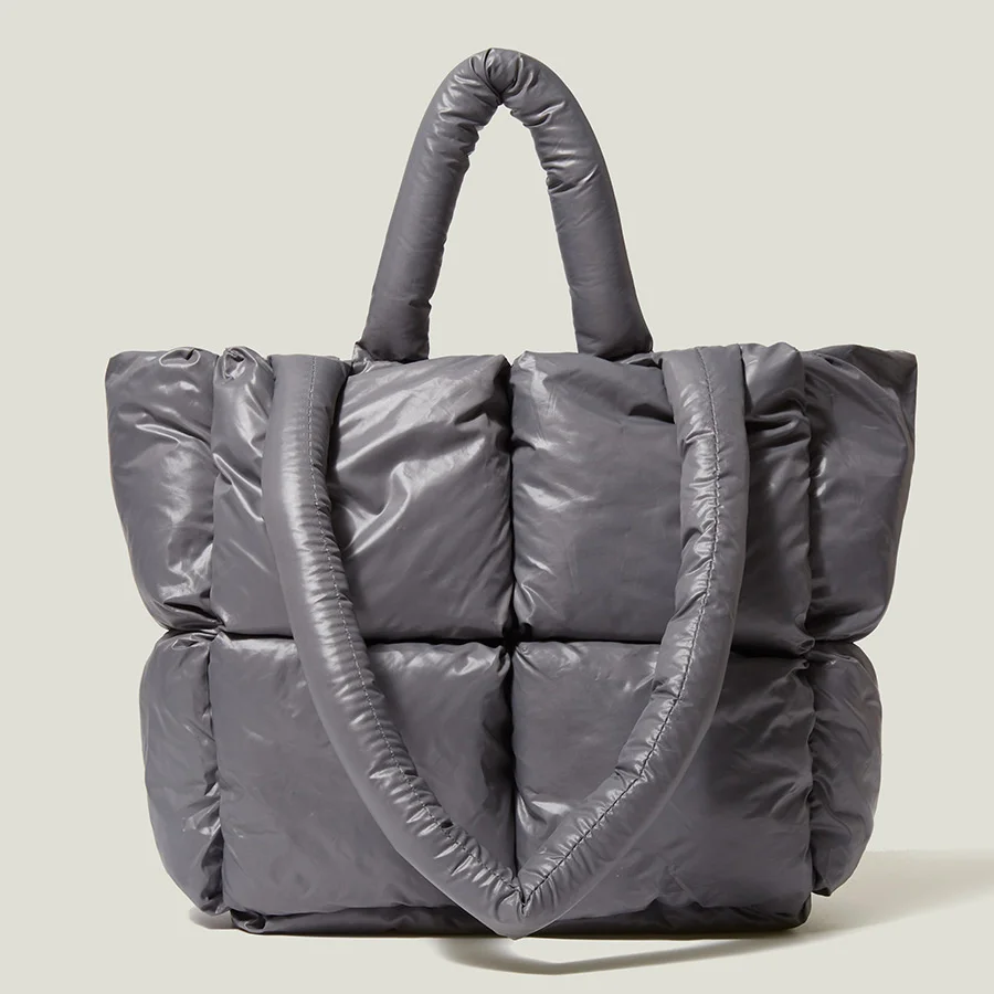 

Women Cotton Feather Down Bag Fashion Crossbody Messenger Bag Handbag 2022 Space Pad Winter Soft Space Cotton Shoulder Tote Bag