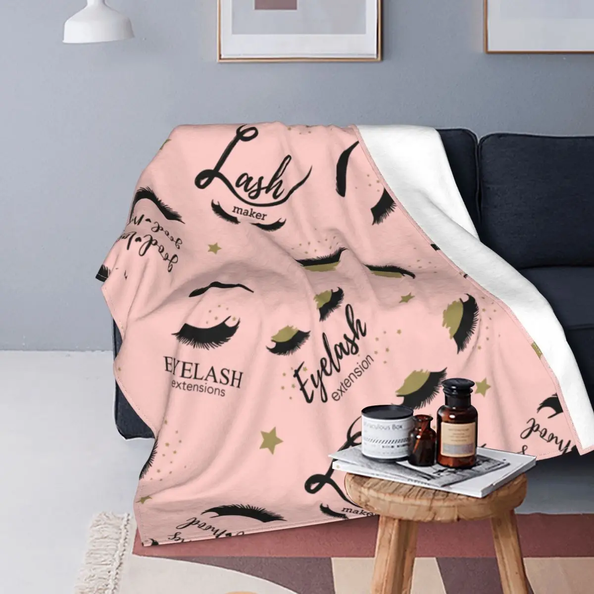 BlackEyelashesBlanketsFlannelWinterMultifunctionEyelashBlanket