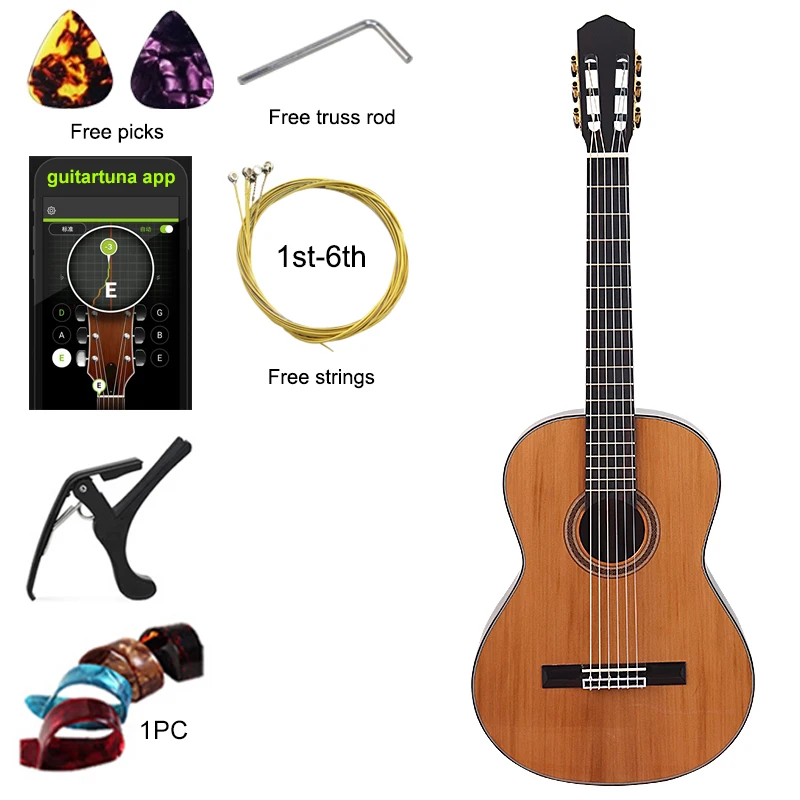 クラシックエレキギター39インチ,高光沢,ソリッド,レッドシダー,6弦19f