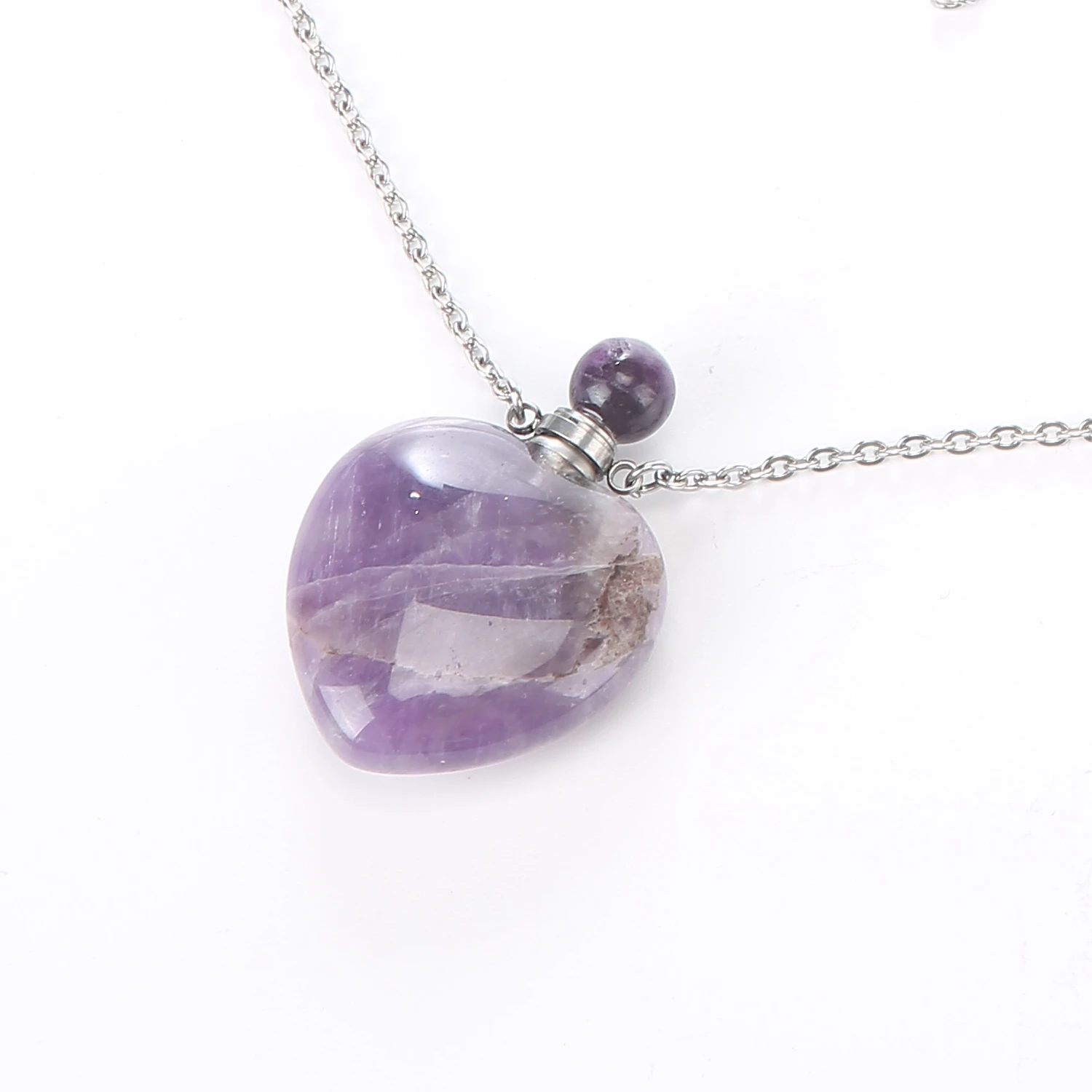 Natural Crystal Love Shaped Fragrant Water Bottle Pendant Fashion Personality Party Pendant Use Pendant Anytime Anywhere