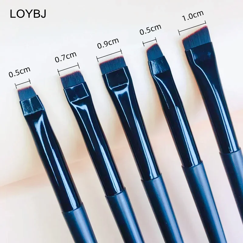 Makeup Brushes Thin Eyebrow Eyeliner Super Fine Angled Brow Contour Portable Women Eyeliner Cream Cosmetic Tools