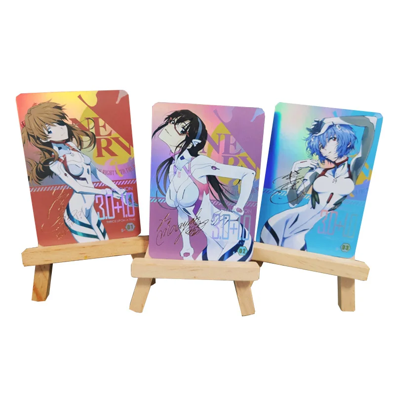 

6PCS EVA Anime Figures Homemade Bronzing Flash Cards Ikari Gendou Collectible Cards Toys Birthday Gifts for Children