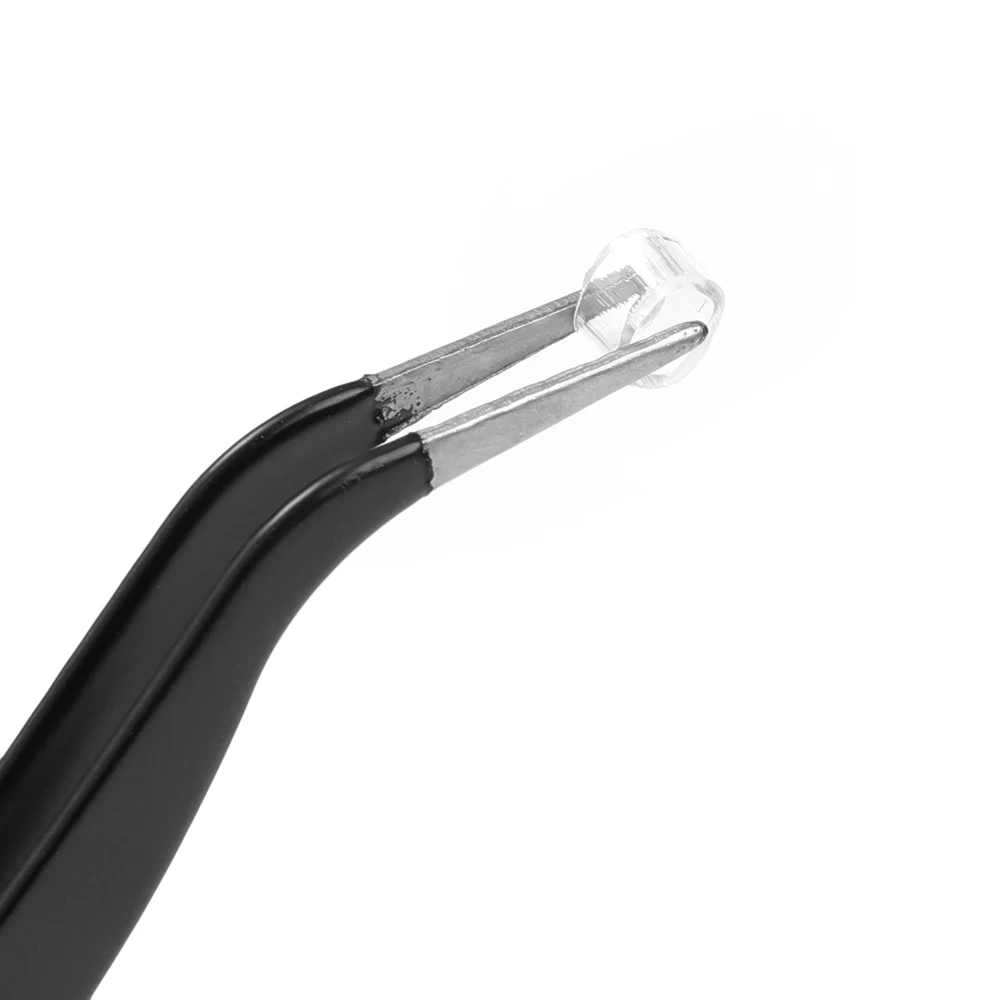10PCS Stainless Steel Eyebrow Tweezers Straight Curved Eyelash Extension Tweezer Black Color Nail Art Decor Makeup Tools Pick 4