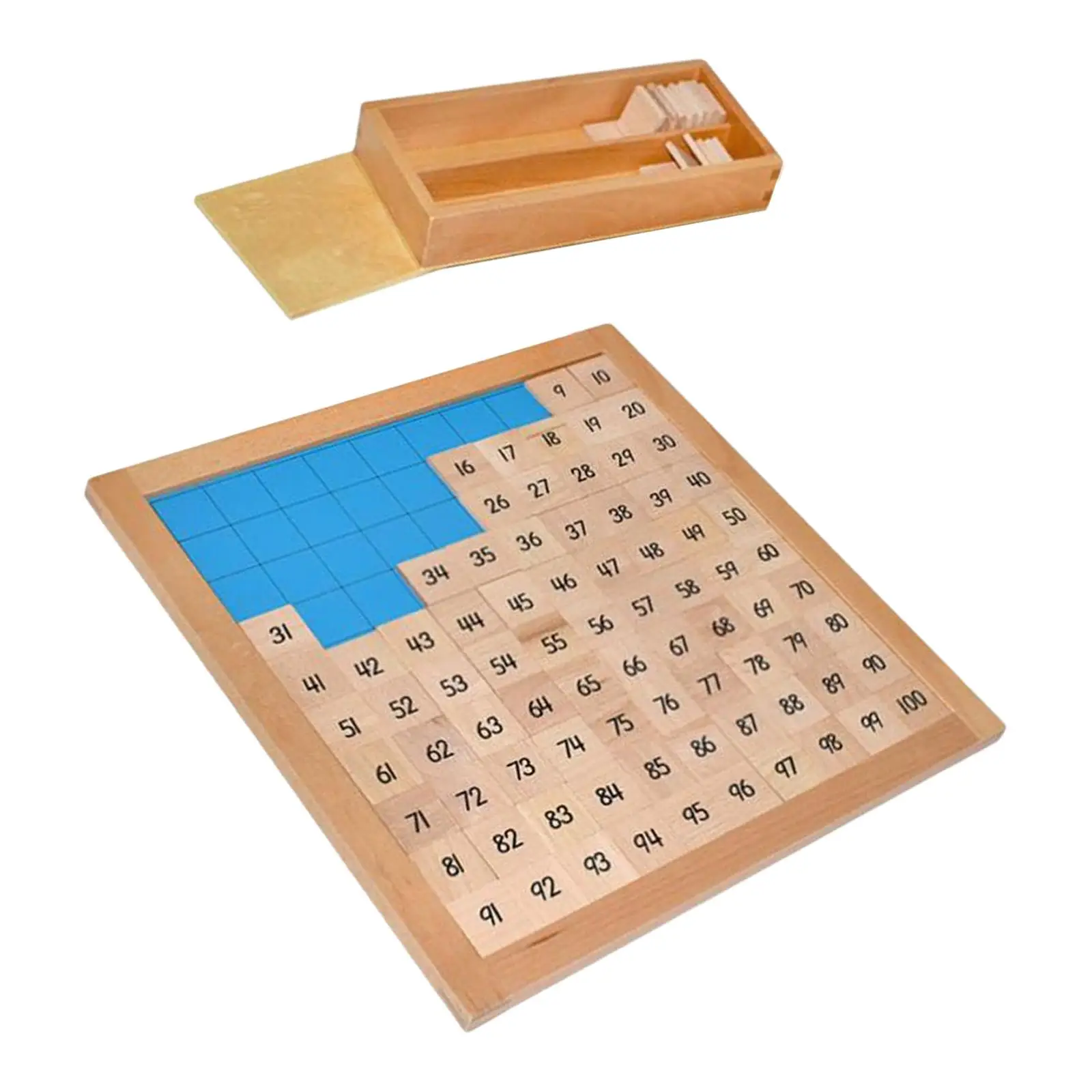 Wooden Math Board Holiday Gift 1-100 Consecutive Numbers Math Manipulatives Counting Hundred Board Toy for Girls Children Kids