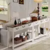 47" Farmhouse Console Table with 3 Drawers, Rustic Entryway Table, Narrow Long Sofa Table for Living Room, Hallway, Behind Couch 3