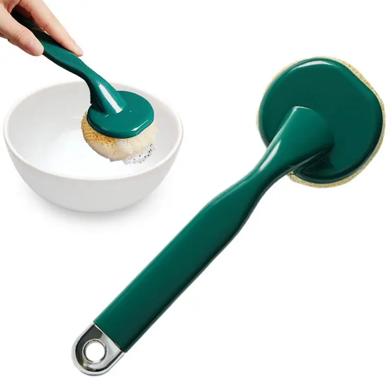 

Long-Handled Detachable Steel Wool Scrubbing Brush For Kitchen Sink Long-handled Silicone Bath Brush Bristles Tool for Dishes