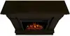 Traditional Solid Wood Indoor Electric Fireplace Mantel Heater with Remote Control, Adjustable Led Flame, 1500W in Dark Walnut 4