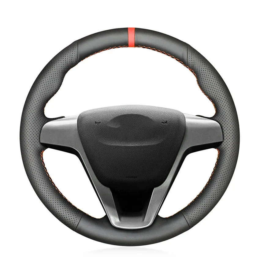 

Black PU Faux Leather Hand-stitched Comfortable No-slip Soft Car Steering Wheel Cover for Lada Vesta 2015-2020 Xray 2015-2020