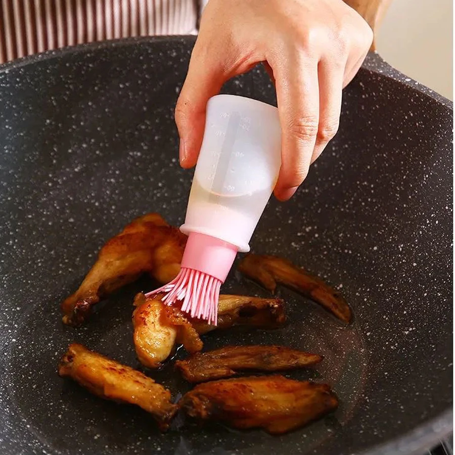 Silicone Oil Brush with Heat-Resistant Bottle