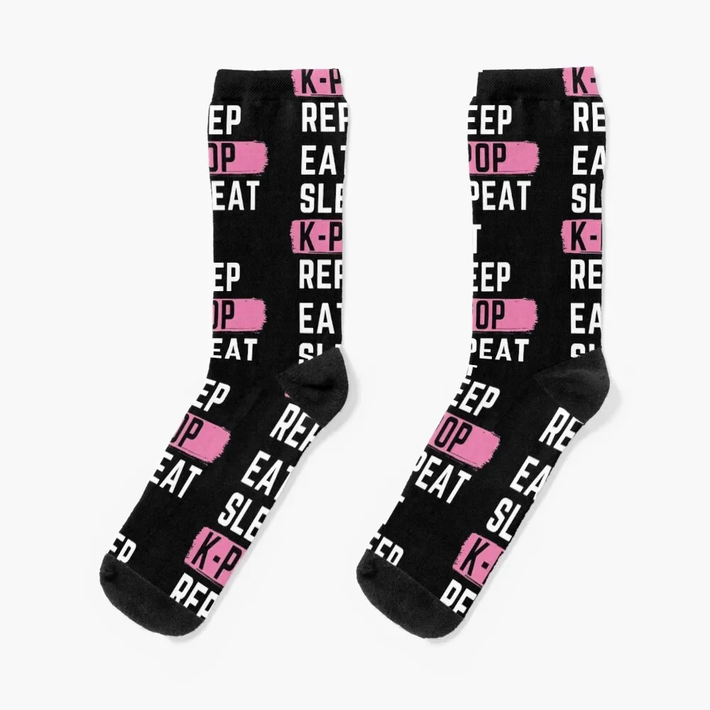 Eat Sleep K-Pop повторные носки Crossfit, прозрачные женские носки в стиле хип-хоп с мультяшным рисунком для мужчин