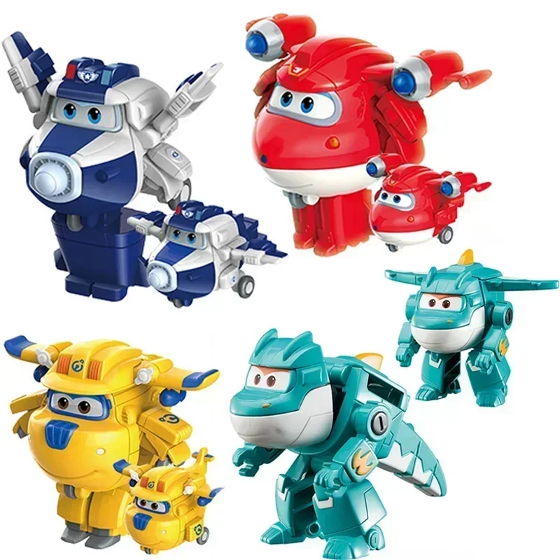 

Super Wings Action Figures 2" Mini Transforming Deformation Airplane Robot Jett Dizzy Dino Transformation Model Toys Kids Gifts