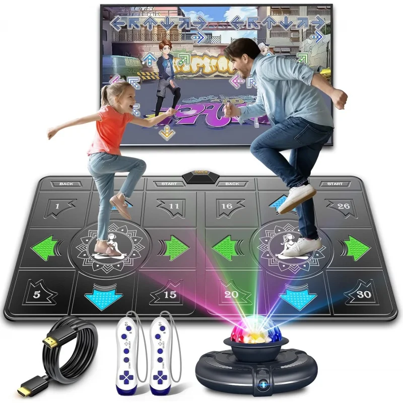 

Dance Mat for Kids and Adults - Double User Wireless Dancing , Exercise & Fitness Step Pad Game TV, Musical Ele