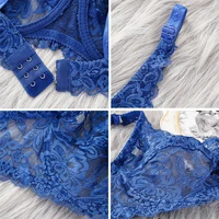 Soutiens-gorge sexy en dentelle pour femmes, soutien-gorge en dentelle grande taille 34-40 bonnets B/C, bralette push-up ajourée, lingerie pour femmes courbes 5