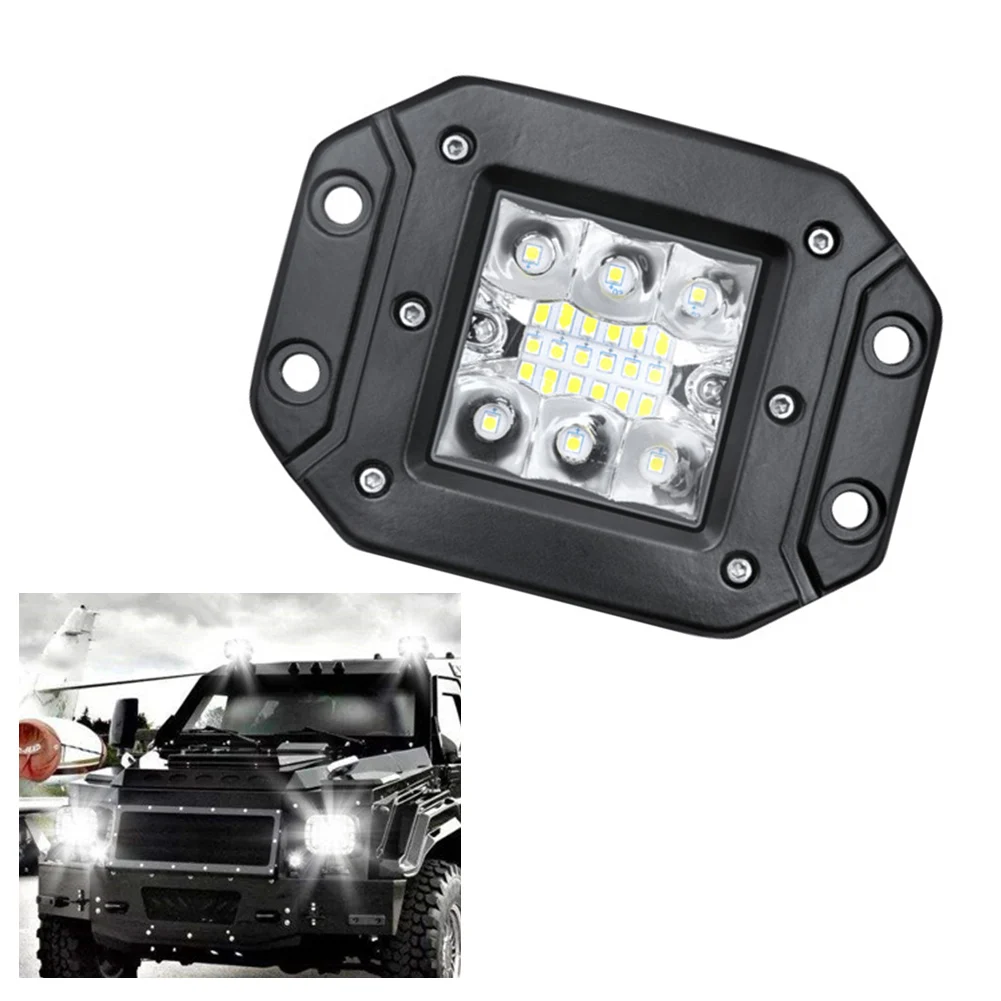 

1pc Working Lamp Aluminum-Alloy 11.9X11.9X19.5cm Flush Mount LED Bar Off-Road Universal 9-36V 39W 6000k Spot Flood LED Light