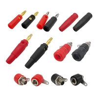 4mm Banana Plug Socket Binding Post Connector Red Black 4 mm Banana Male Female Jack For Test Leads Speaker Wire Cable 2