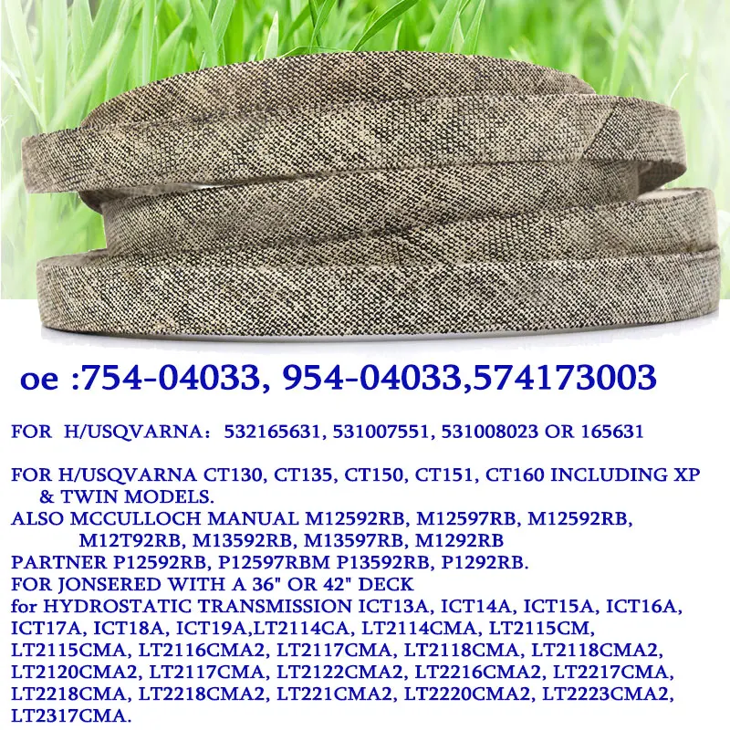 A series A116 V-belt Lawn Mower Installation location: Deck / Driving Position Para Aramid Fiber (Kevlar) replacement belt