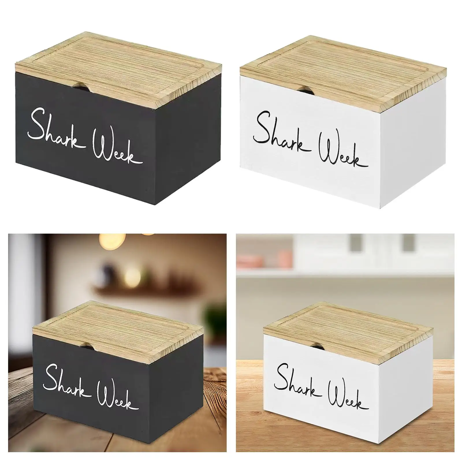 Tampon Holder for Bathroom Farmhouse Hinged Lid Feminine Product Organizer