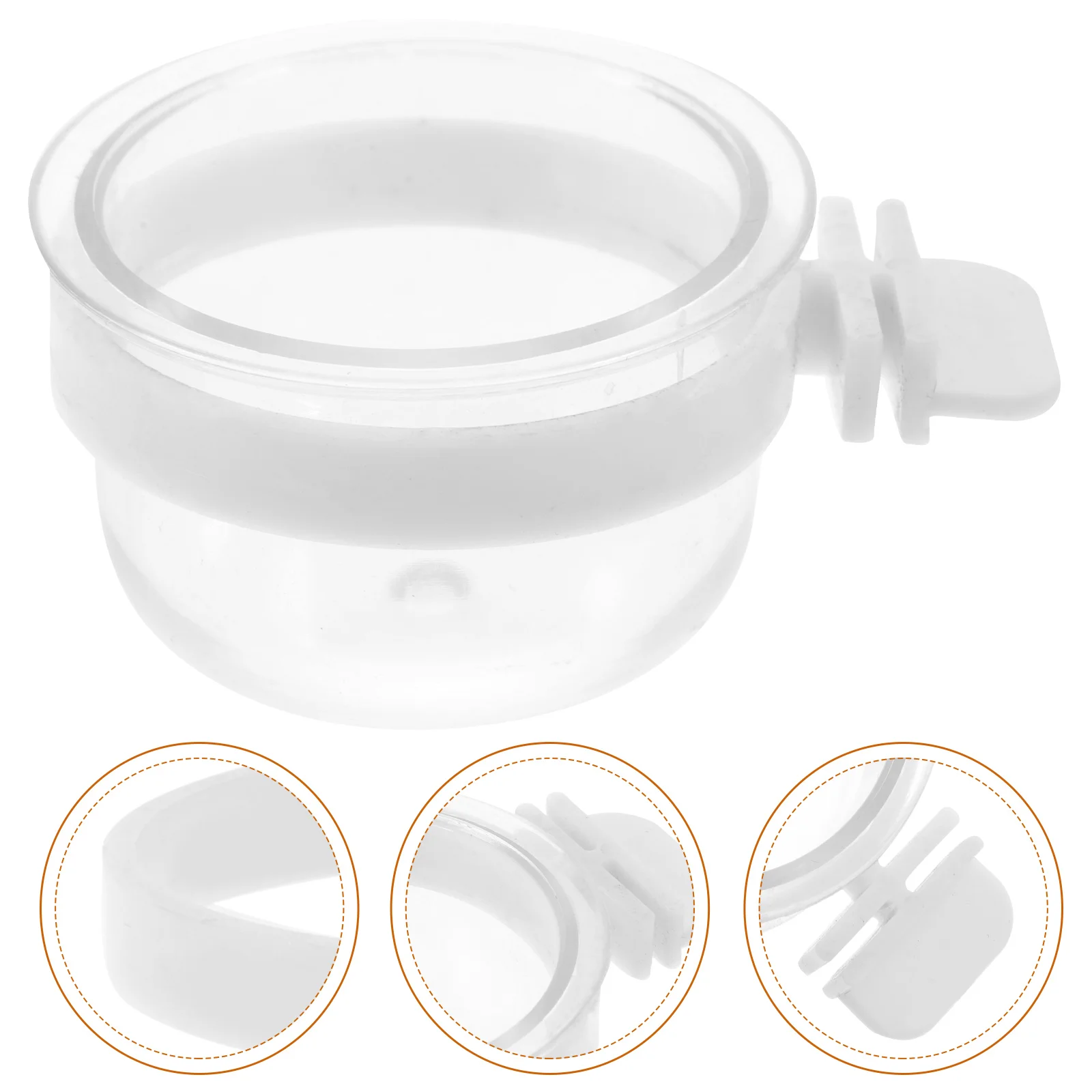 Removable Clear Bowl Plastic Food Cup Parrot Waterer Bird Cage Feeder Accessories Cockatiel Supplies Pet Products Pigeon