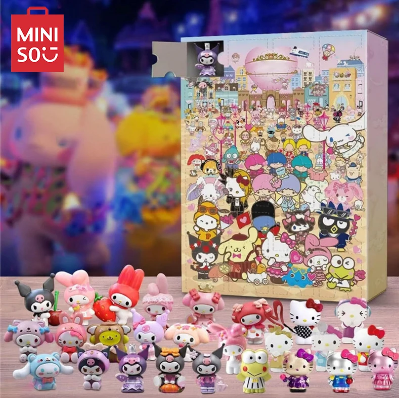 

2024 Anime Sanrio Kuromi Christmas Advent for Kids Disney Mickey Minnie Blind Box Surprise Toys for Children's Birthday Gifts