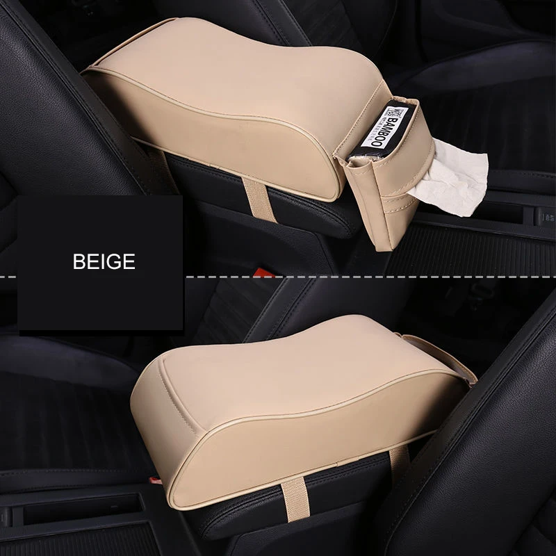 PU Leder Auto Armlehne Box Pad Kissen Auto Center Konsole Arm Rest Sitz Box  Erhöhung Weiche Pad Hand Unterstützung mit lagerung Taschen - AliExpress