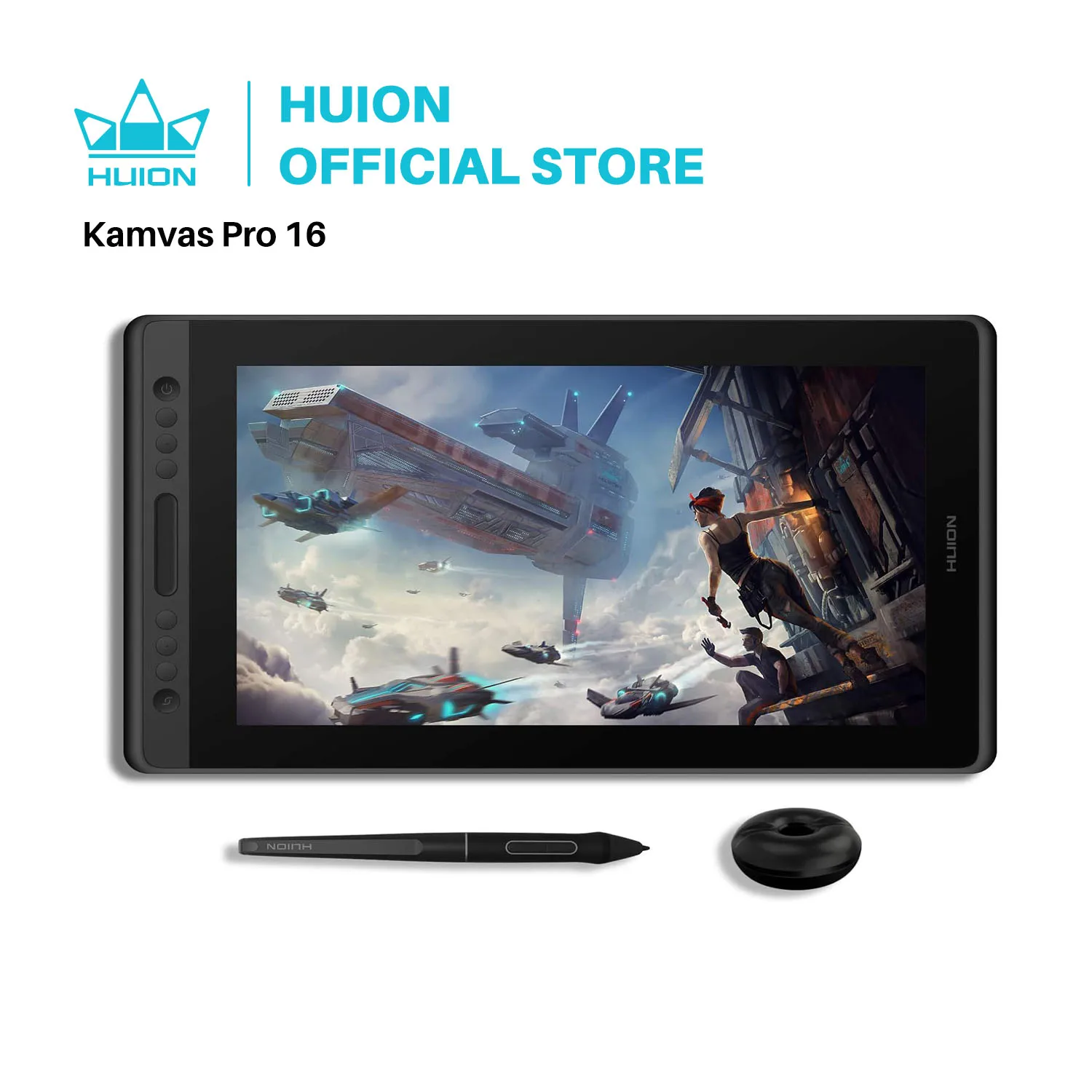 Huion グラフィックモニター Kamvas Pro 16 描画タブレット画面 15.6