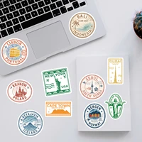 50PCS Travel Stamp Stickers Vintage Travel Stamp Stickers Retro Waterproof Vinyl Decals for Scrapbook Water Bottle Journal 5