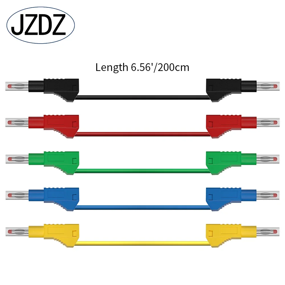 JZDZ 멀티 계량기 테스트 리드, 100cm 케이블 와이어 라인, 4mm 보안 바나나 플러그 전기 테스트 도구, DIY J.70022, 5 개