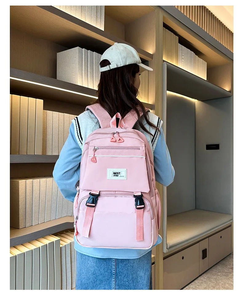 2026 Neuester modischer, verdickter Rucksack für Mittelschulmädchen, große Kapazität, einfacher und vielseitiger, hochwertiger Rucksack im Angebot – Detail 23