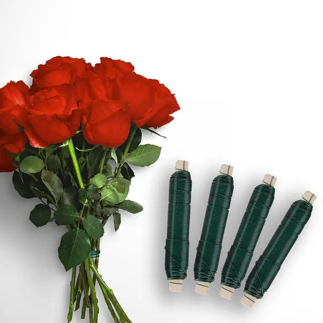 Kötőhuzal A Virágzáshoz Virág Elrendezéshosszú Huzal Szárához Való Hozzáférés Esküvői Otthoni Dekoráció Kertészszerszámok Üzem C A0K0 - Image 3