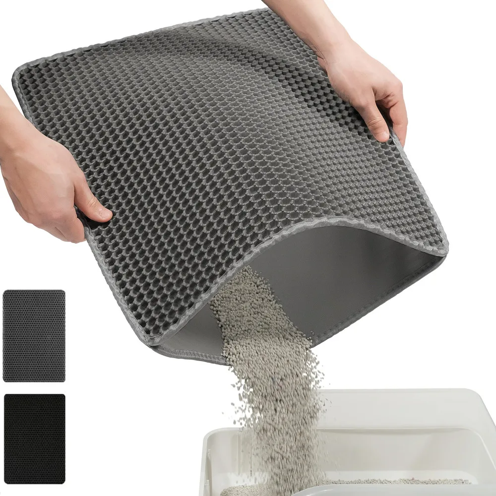 Cat Litter Mat Double Layer Waterproof Urine Proof Trapping Easy to Clean