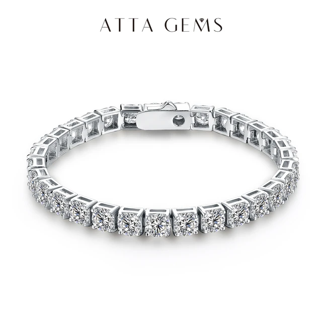 Diamond Line Bracelet 5 ct tw Pear-Shaped 14K White Gold 7.25