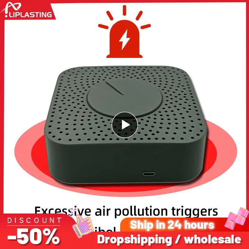 

Смарт-детектор воздуха Tuya 5 в 1, устройство для контроля содержания формальдегида/VOC/CO2/температуры/влажности, управление через приложение Smart Life