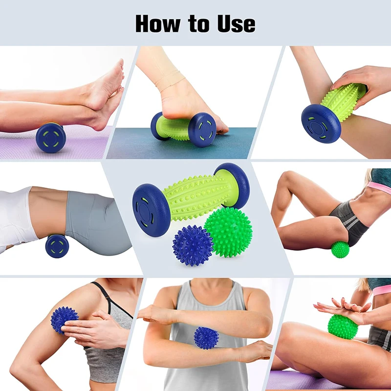 Foot Massage Ball Foot Ball Roller Massager Set For Plantar Fasciitis Mobility Back Foot Arch Pain Relief Arm Leg Muscle Relax