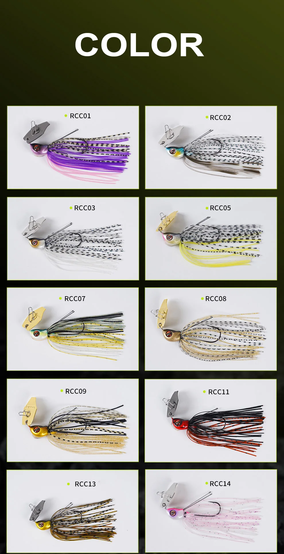 RIKAON Flash Blade Chatter Bait Ultra Fast Vibrat JIG 7g/10g mit 2 Stück Titanlegierungsdraht für Bass Barsch Hecht – Detail 12