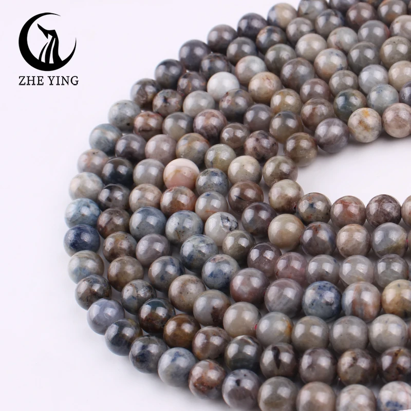 Zhe Ying Genuine Myanmar Sapphire Gemstone Beads Round Loose Natural Stone Beads for Jewelry Making Diy Accessories